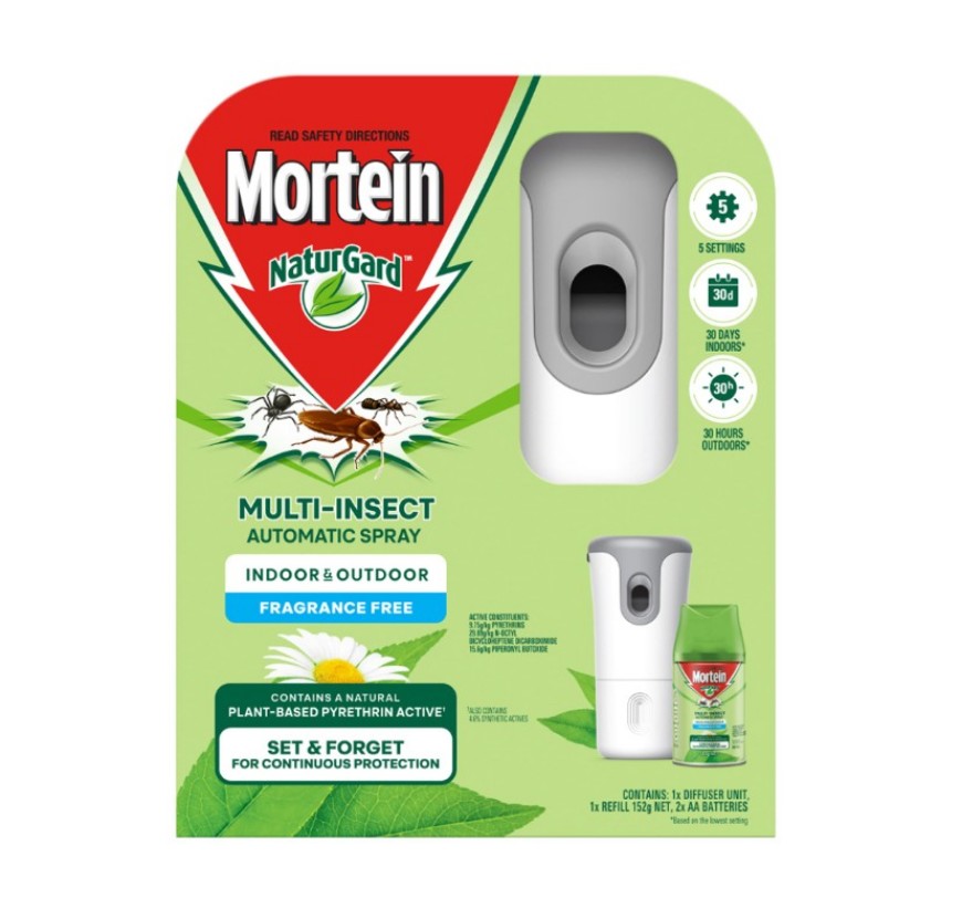 Mortein NG MIAS Dev+FFree 152g Multi Insect AutoSpray 3194327 Fragrance-Free