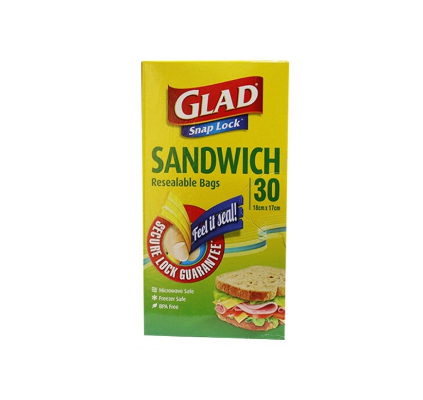 Glad snaplock sandwch L14x30's 18cmx17cm SBSL30/14