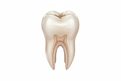 tooth with plain white background