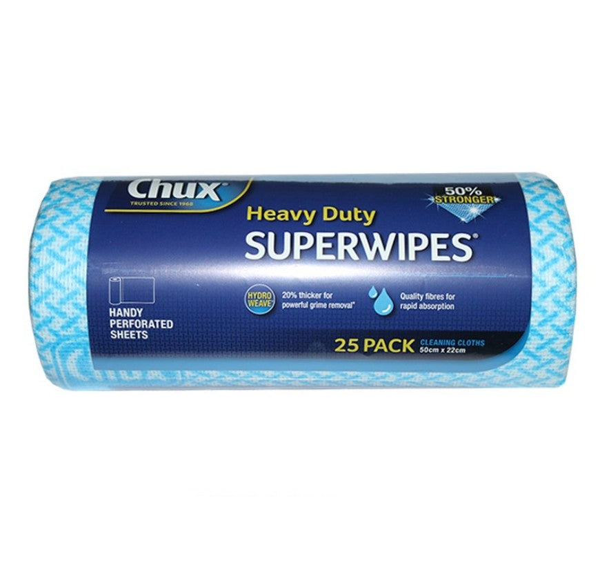Chux Heavy Duty Superwipes 25s Roll 50cmx22cm 23212