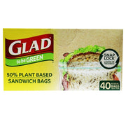 Glad snap lock plant based 40s sandwich bag
