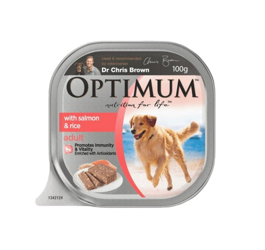 Optimum Adult Salmon Rice 100g Wet Dog Food