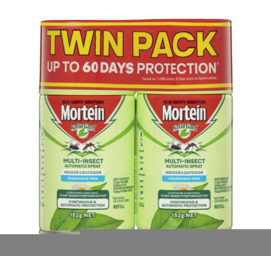 Mortein NG MIAS FFree 2pk 152g Ref Multi Insect Auto 3194155 Spray