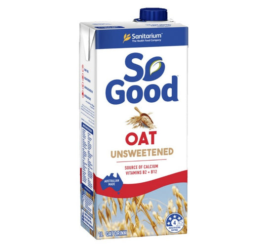 So Good Oat UnsweetenedUHT1L Milk SAN81031