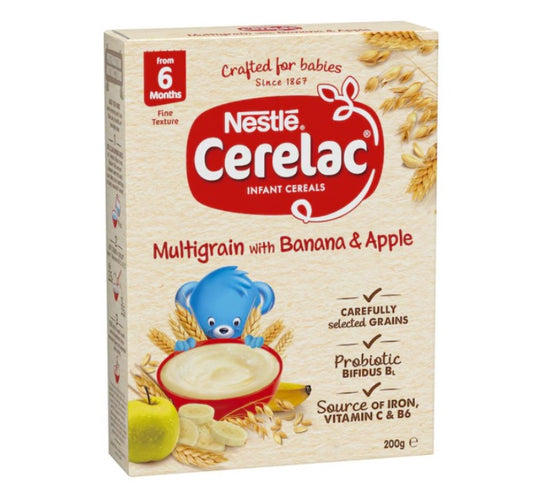 Cerelac banana & apple 6x200g multigrain baby food 12559341