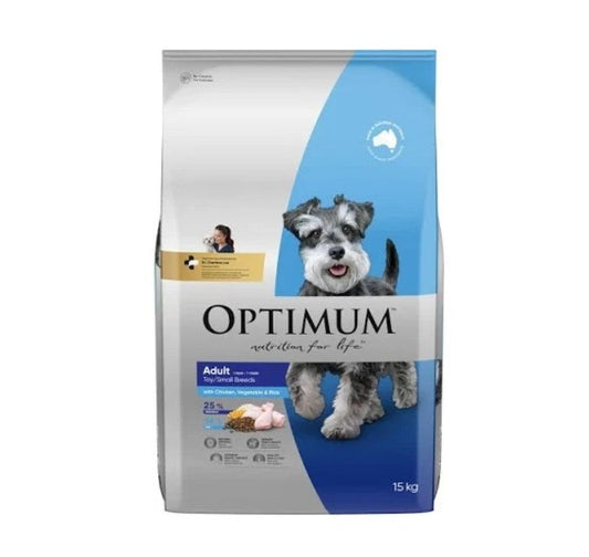 Optimum Adult (S) Chk Veg 15kg Rice Small Breed Dog Food UB10227636