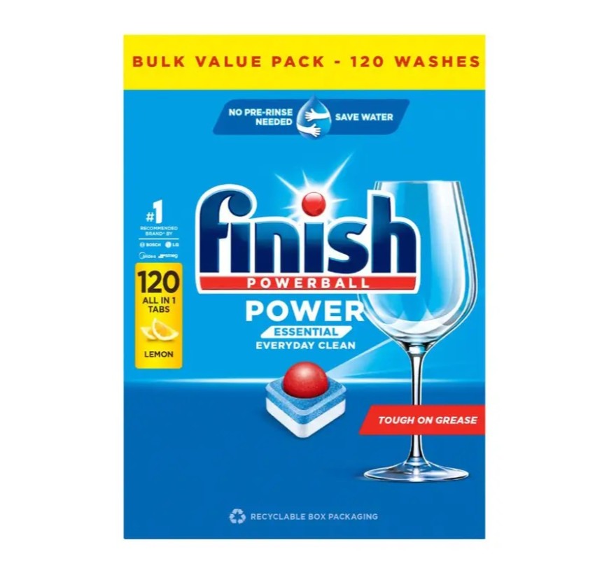 Finish Power Lemon Dishwashing Tablets 120pack