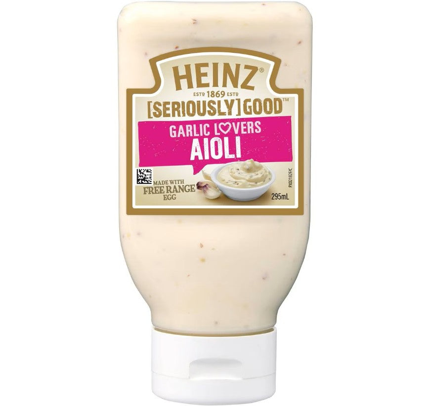 Heinz SG Garlic LOVERS Aioli Squeezy 295ml