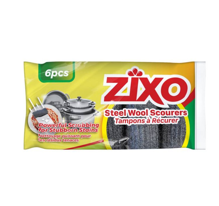Zixo Steel Wool Scourers 6pcs