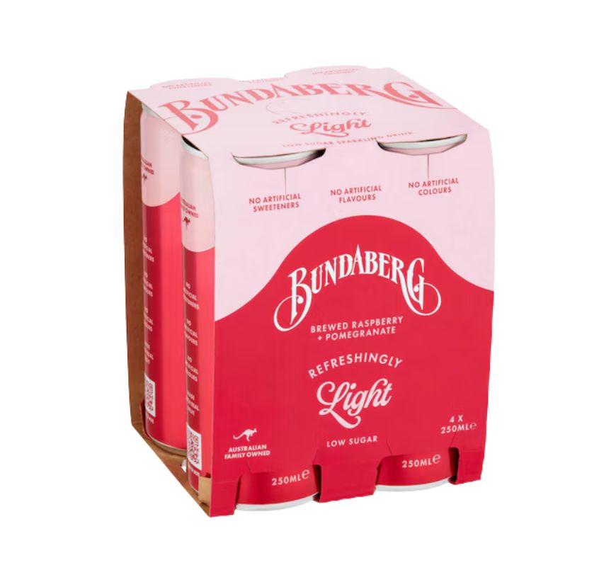 Bundaberg Refreshingly Light Raspberry & Pomegranate Can 250ml