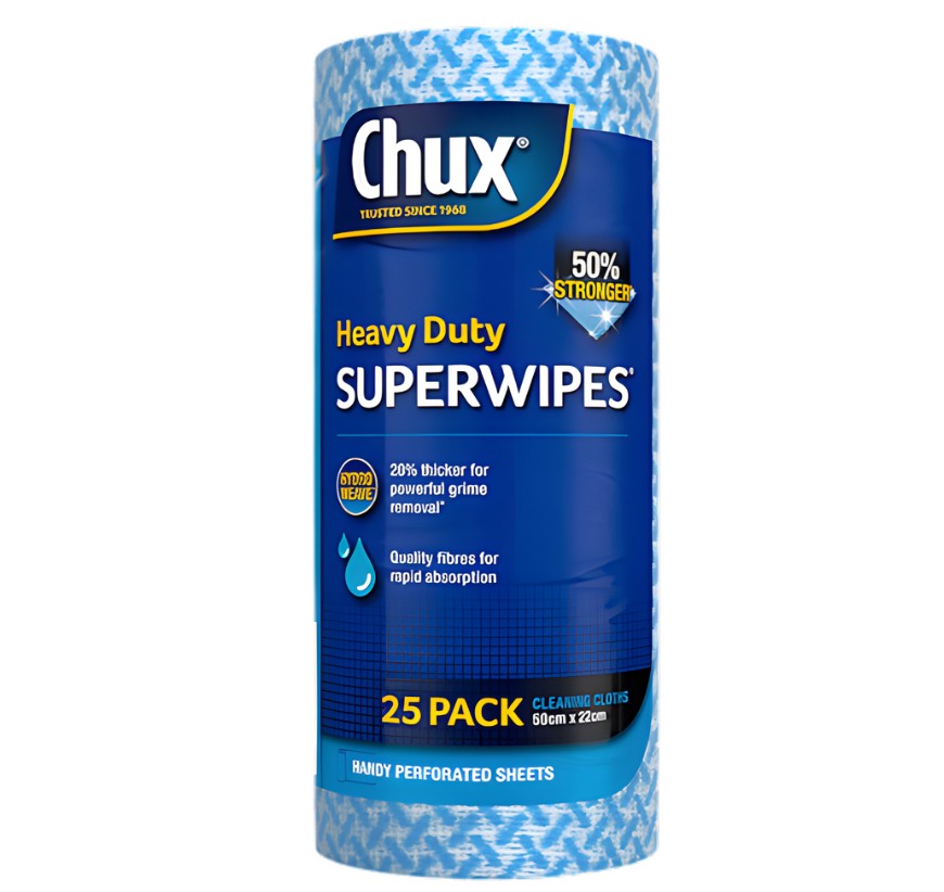 Chux Heavy Duty Superwipes Roll 25pack