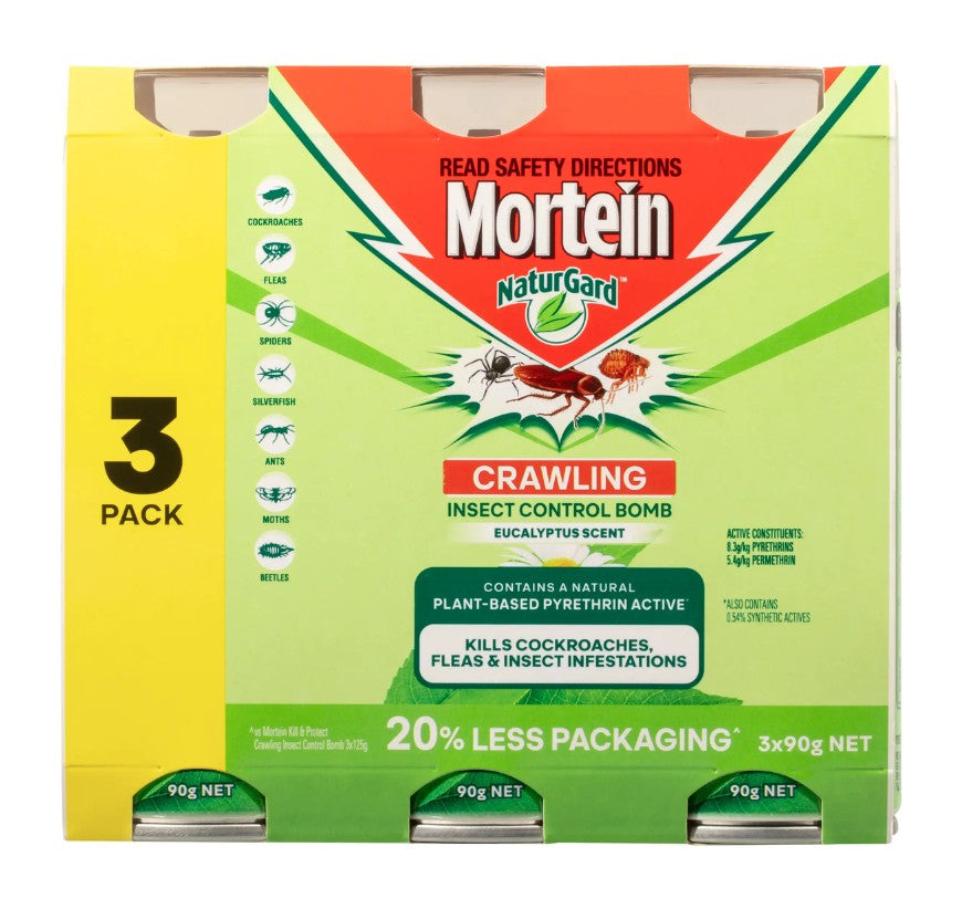 Mortein Naturgard Odourless Control Bomb 3pack 90g