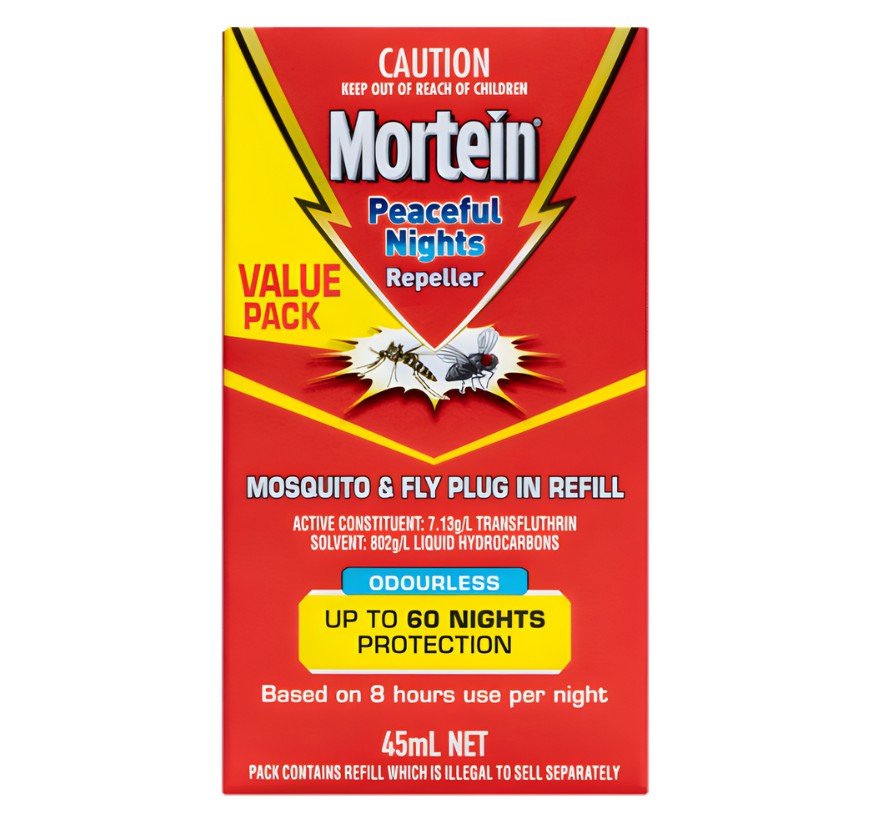 Mortein Peaceful Nights Mosquito & Fly Plug in 45ml