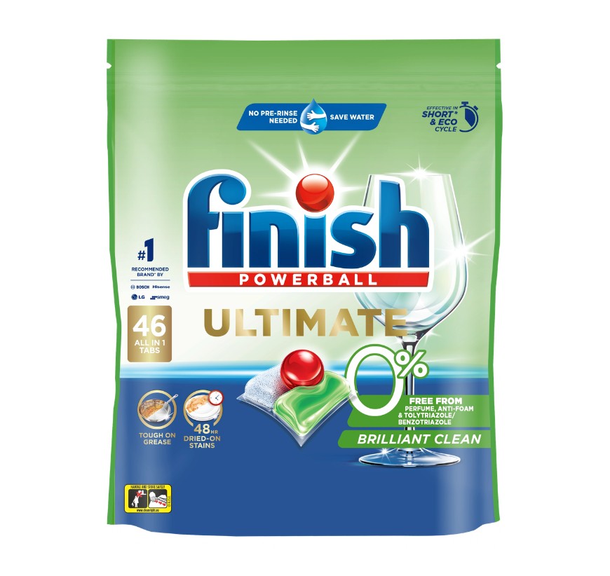 Finish Powerball Ultimate 0% Dishwashing Tablet 46pack