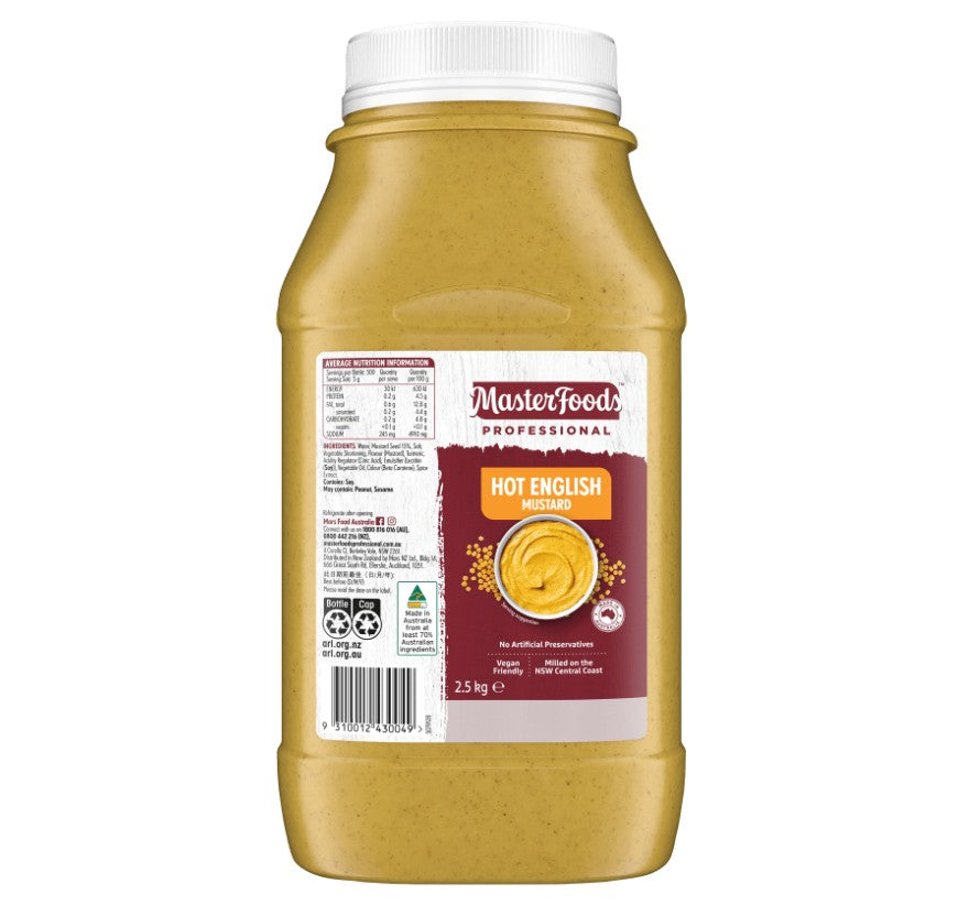 Master Food Hot English Mustard 2.5kg