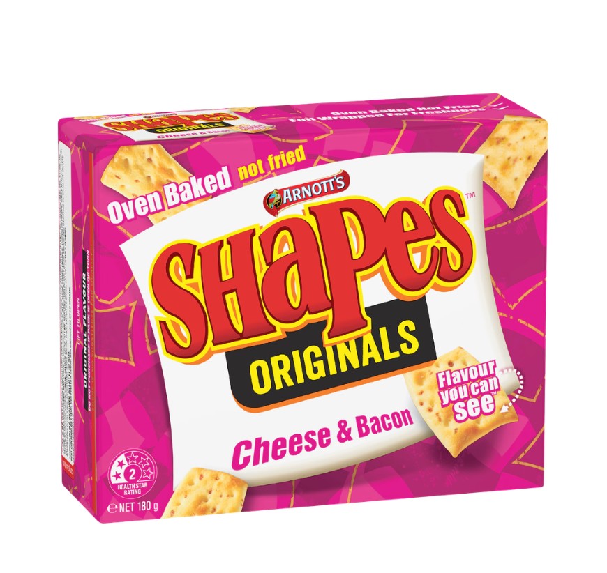 Arnotts Shapes Cheese & Bacon 180g