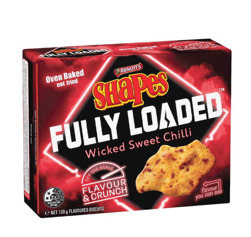 Arnotts Shapes Wicked Sweet Chilli Fully Loaded 130g