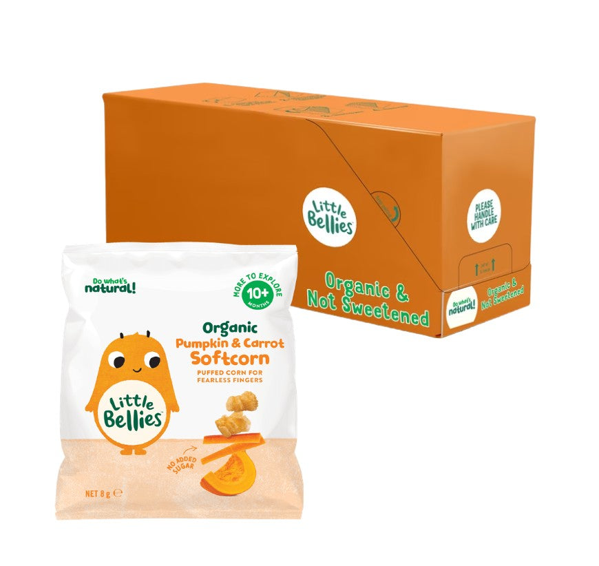 Bellies Baby Snack Pumpkin & Carrot Softcorn 7 pack x 8g