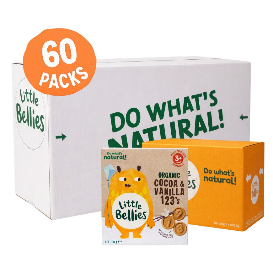 Bellies Little Organic Cocoa & Vanilla 5 pack x 130g