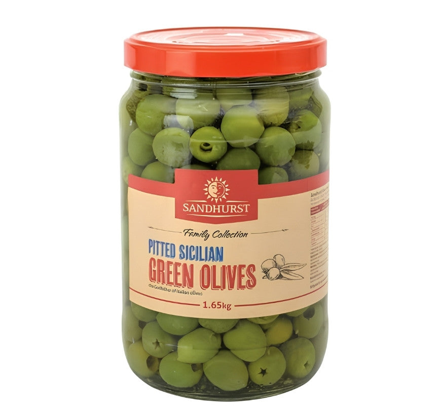 Sandhurst Olive Green Pitted Sicilian Jar 1.65kg