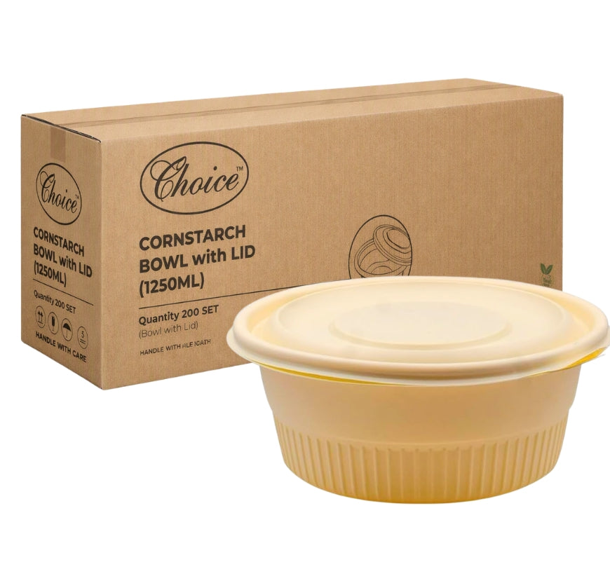 Cornstarch Bowl + Lid (1250Ml) 200's