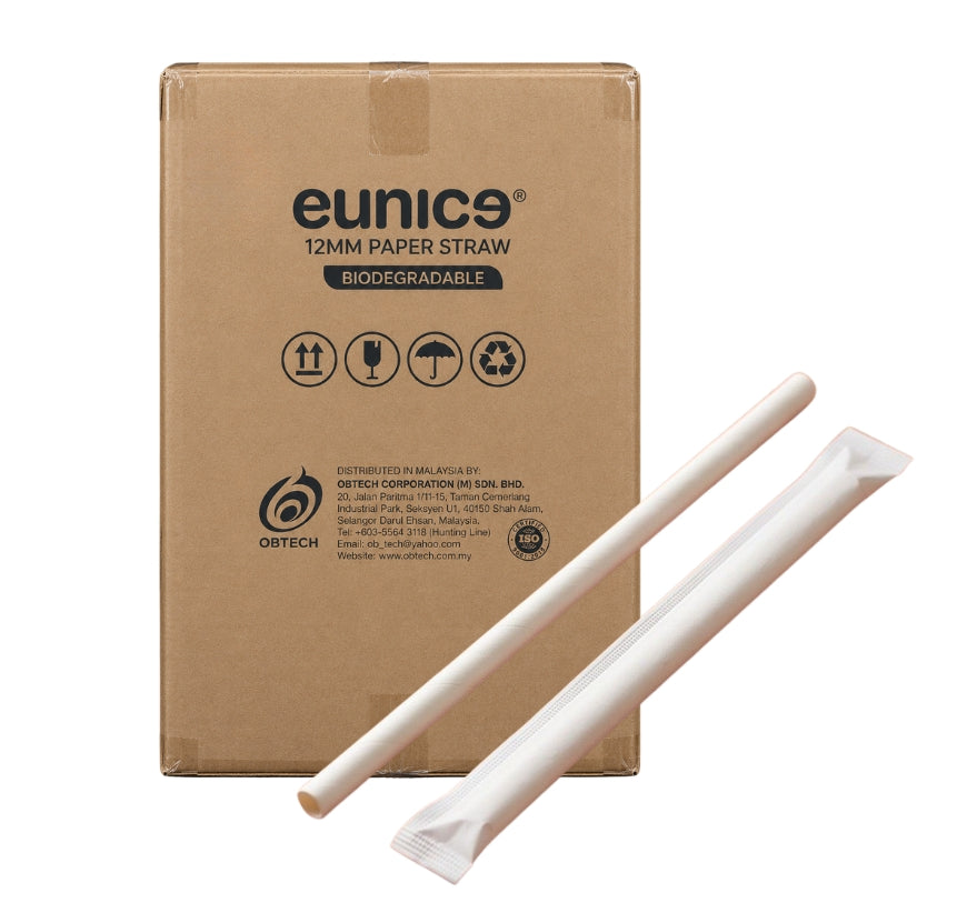 Paper Straw With Wrapper 12mm 3000's