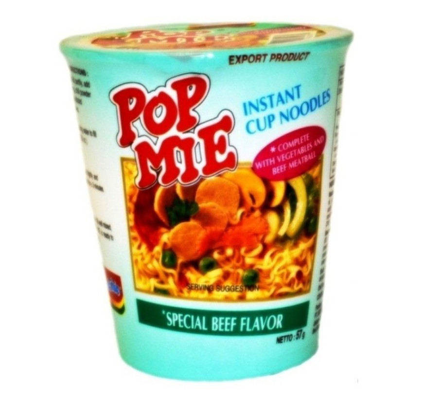 Indomie Popmie Noodle (GREEN) special meat balls 57g GSTex