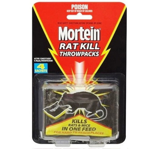 Mortein rat kill throwpack 4's 15g 3095357