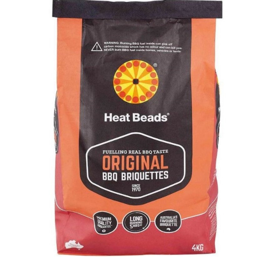 Heat Beads BBQ Briq Orig 4kg Loose (200/PX) Charcoal Tennco