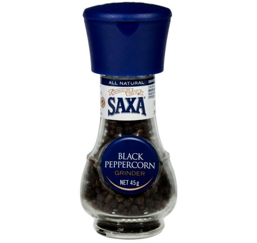 Saxa Black Peppercorn 45g Grinder