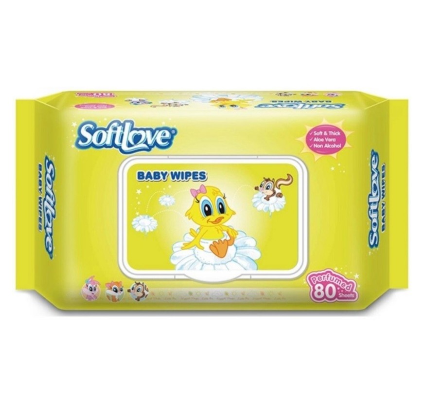 Softlove perfumed wipes 80pc
