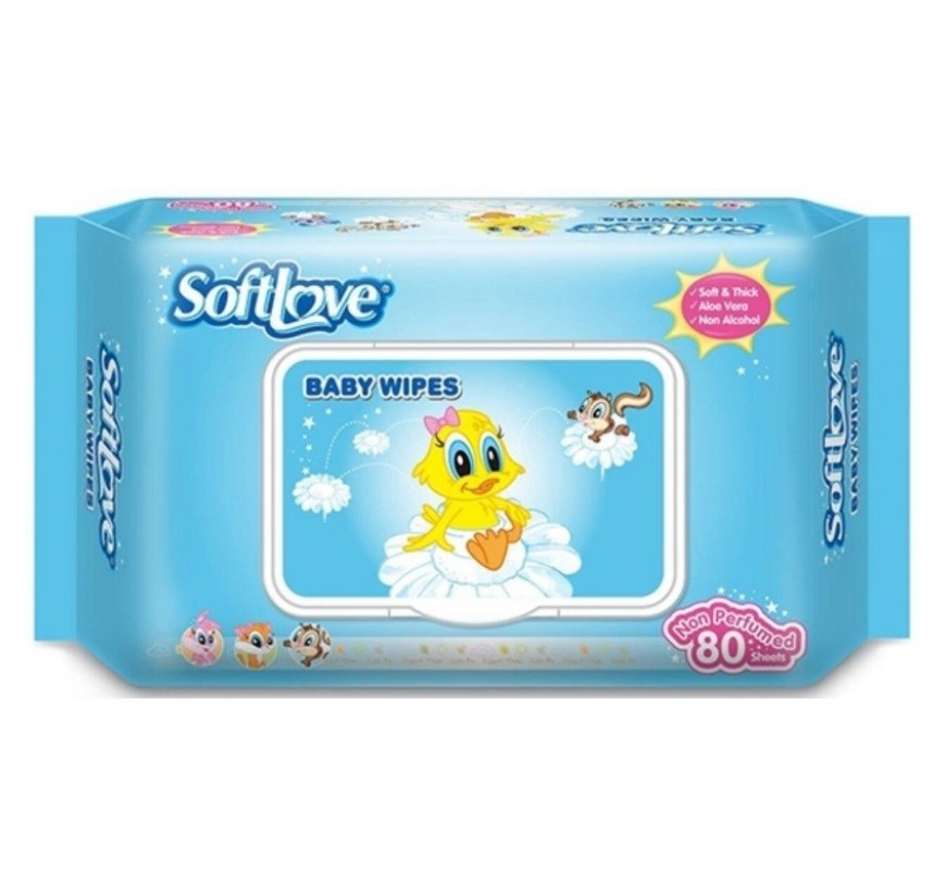 Softlove non-perfumed 80pc wipes