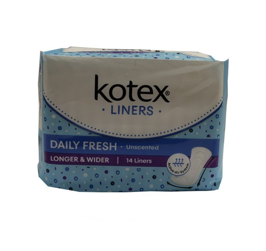Kotex Liners Longer 14s 90032R Fresh Wider 90032M GSTex 14'sx24