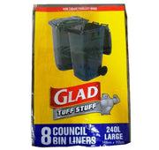 Glad Council Bin Liner 8pk (L) Garbage Bag 146cm x 112cm CBL8/12