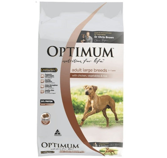 Optimum Adult (L) Chk Veg 18Kg Rice Large/Giant Breed DogFood