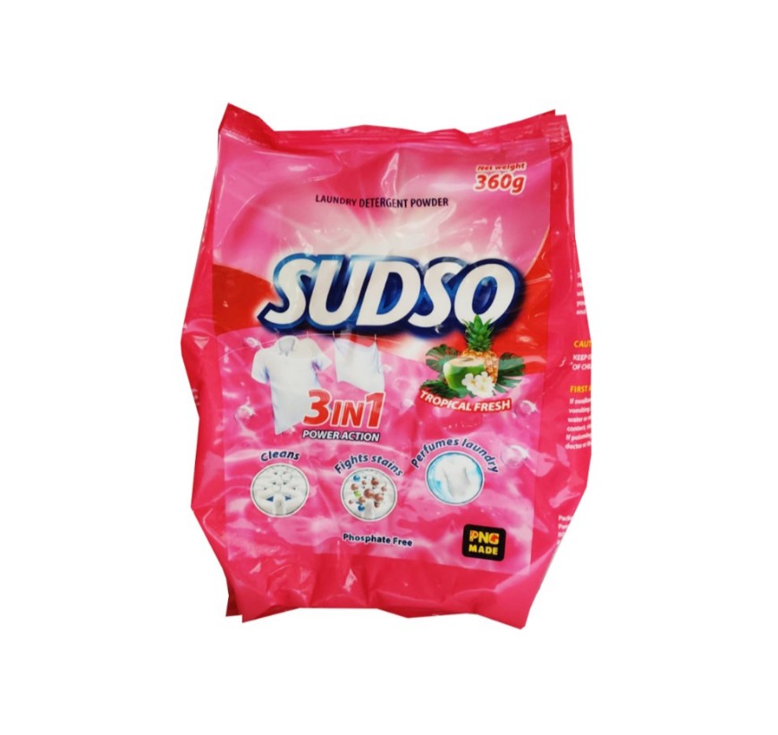 Sudso Tropical Fresh 360g Detergent Powder 3in1