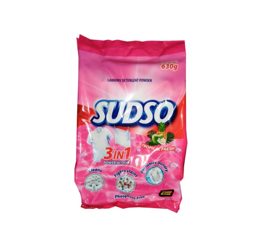 Sudso Tropical Fresh 630g Detergent Powder 3in1